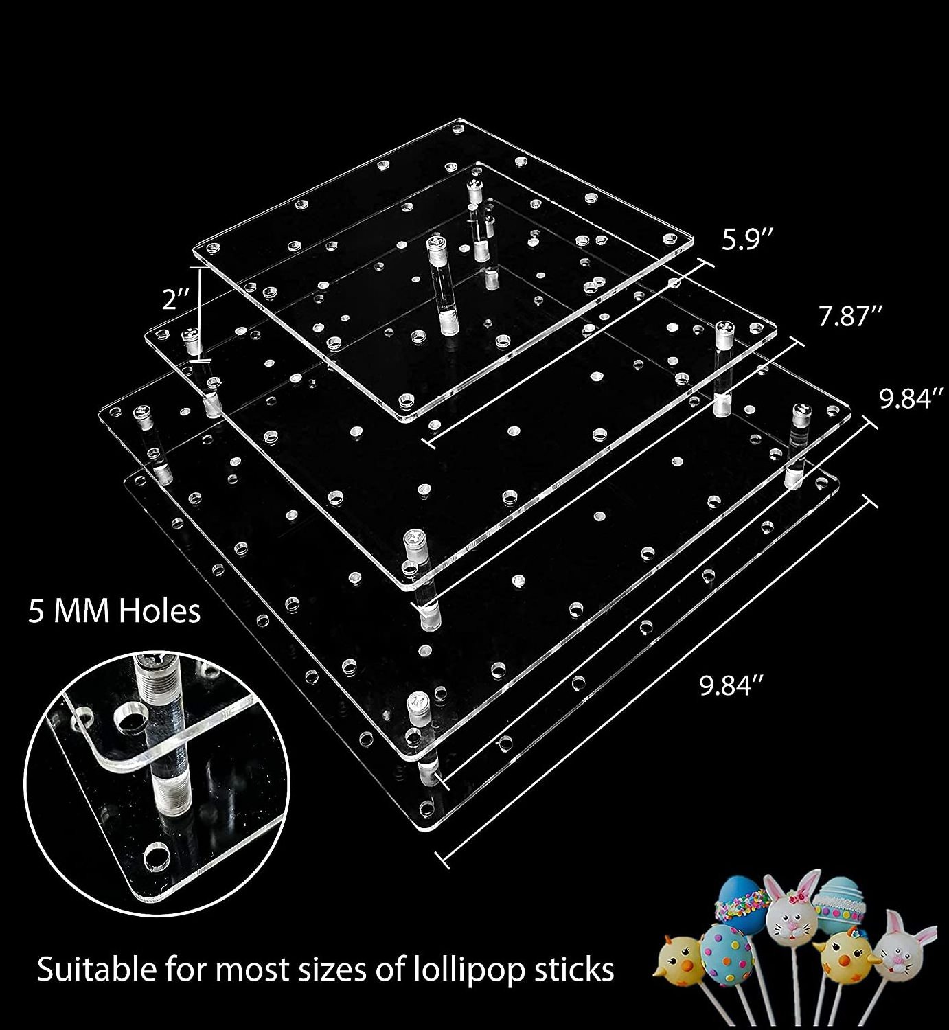 3 Tiered Clear Acrylic Cake Pop Display Stand  Acrylic Lollipop Holder Round Candy Holder for Weddings Birthday