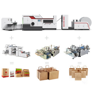 Square Bottom High Speed Paper Shopping Bag Making Machinery Machine With Printing