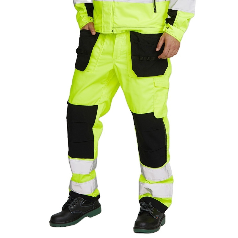 Safety Construction Mens Stretch Cargo Work Pants For Coal Mine Mining Workwear Trousers