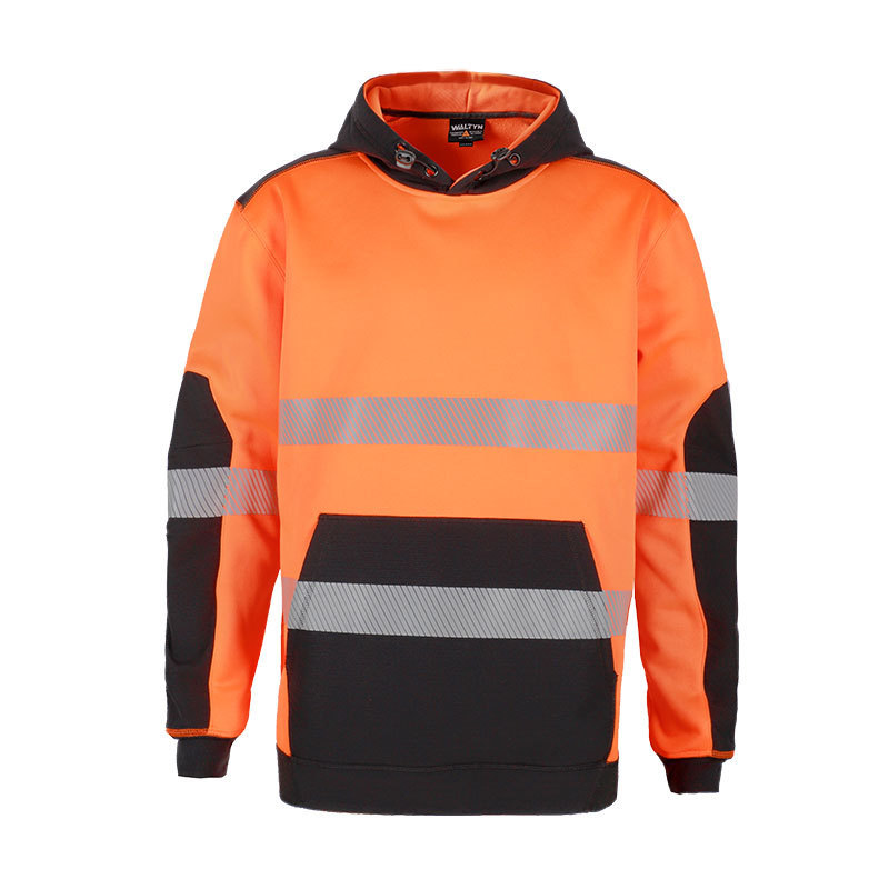 Hi Vis Safety Hoodie for Men Reflective Jacket High Visibility Sweatshirts with Hood