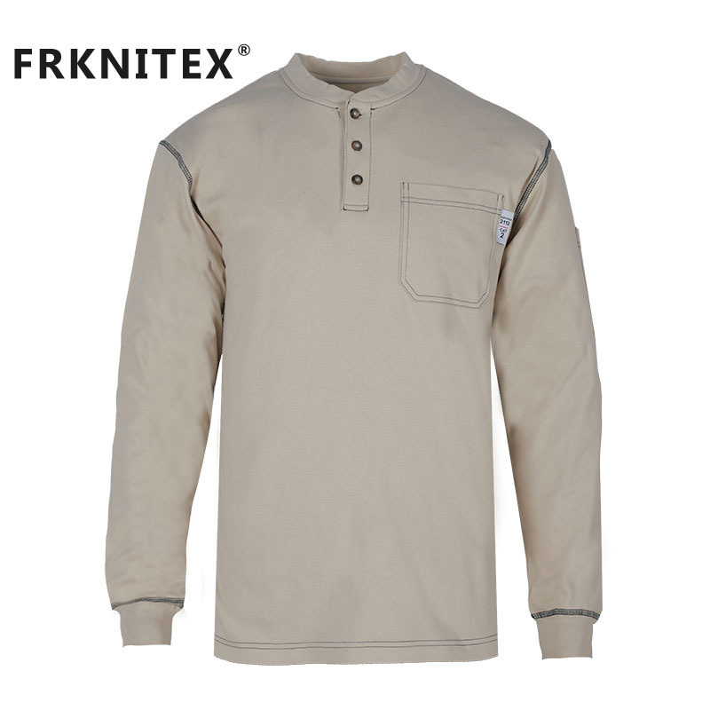 FRKNITEX Wholesale 100% Cotton NFPA 2112 Fire Retardant Shirt Safety FR Welding Work Shirts