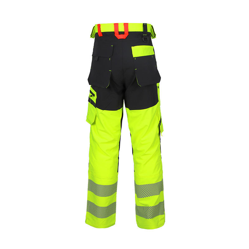 Factory Supply Hi vis Yellow Reflective Security Cargo Safety Construction Workwear Holster Cargo Work Pants for Men