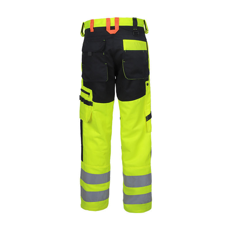 Factory Supply Hi vis Yellow Reflective Security Cargo Safety Construction Workwear Holster Cargo Work Pants for Men