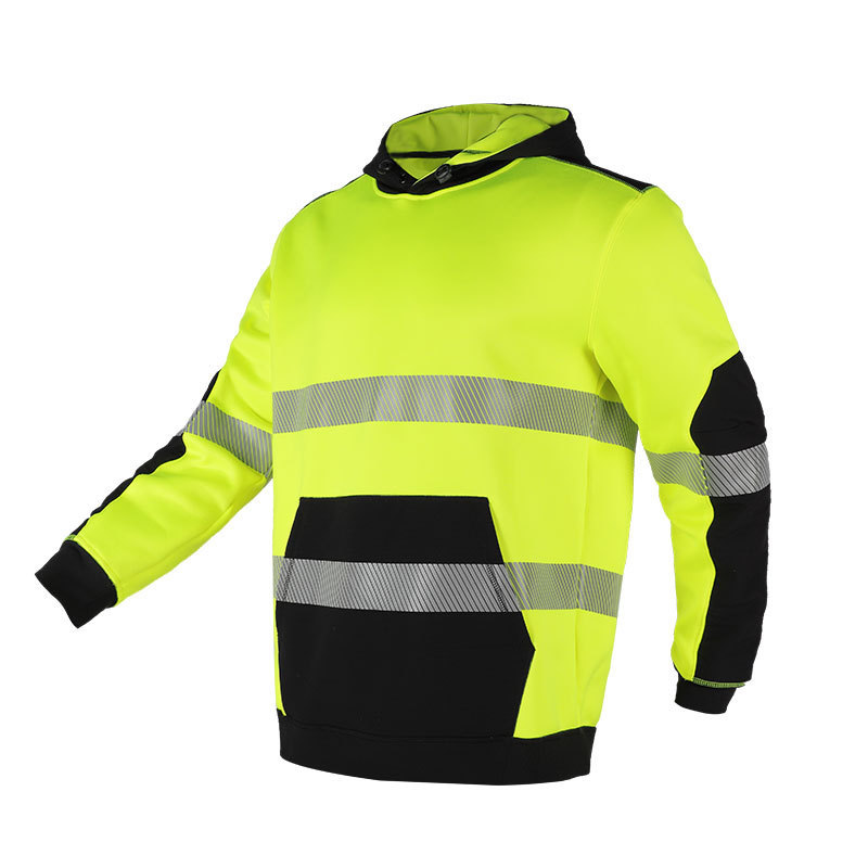 Hi Vis Safety Hoodie for Men Reflective Jacket High Visibility Sweatshirts with Hood