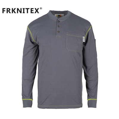 FRKNITEX Wholesale safety workwear breathable cotton welding work shirt fr long sleeve construction fire retardant shirts