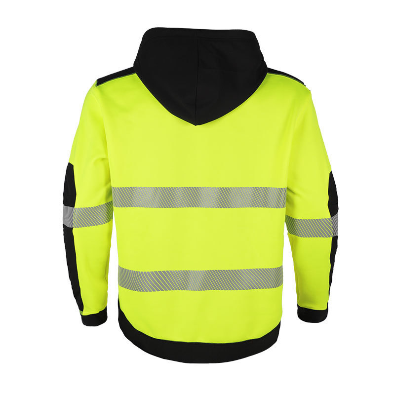 Hi Vis Safety Hoodie for Men Reflective Jacket High Visibility Sweatshirts with Hood