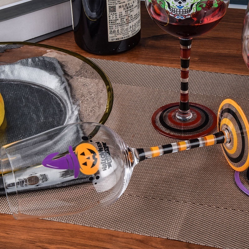 Halloween Glass Custom Glass Halloween Transparent Goblet Wine Glass