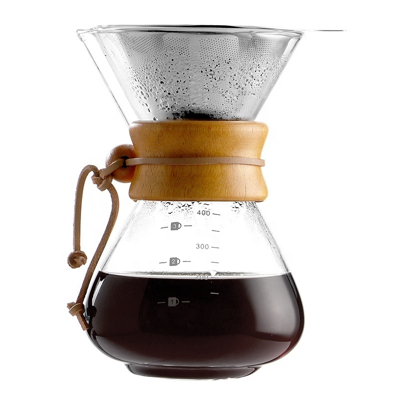 Design Hand Blown Glass Coffee Maker Pour Over Coffee Teapot glass