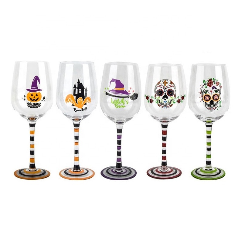 Halloween Glass Custom Glass Halloween Transparent Goblet Wine Glass