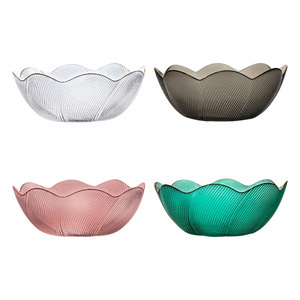 Customized Flower Glass Bowls Plates Wholesale Colored Salad Bowl and Heat-resistant Plate