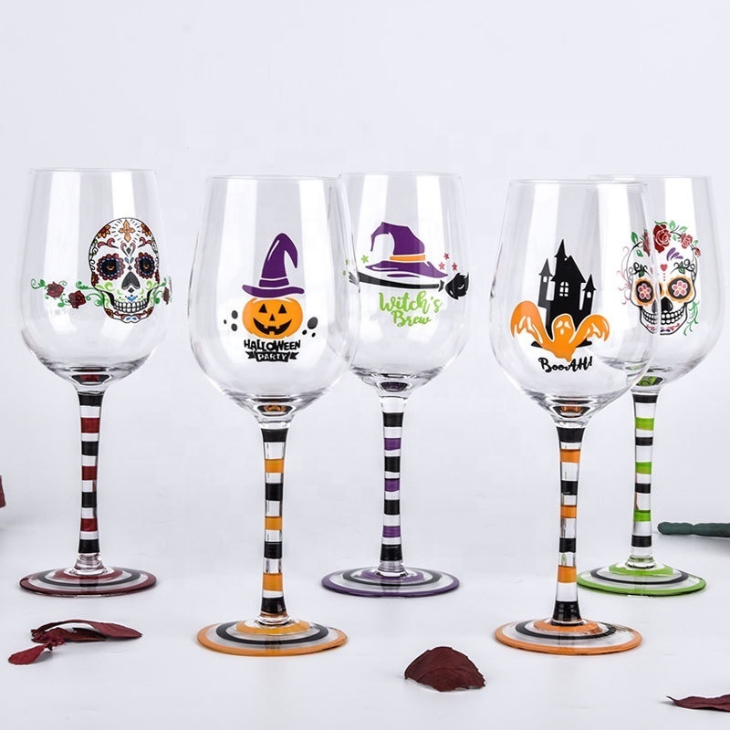 Halloween Glass Custom Glass Halloween Transparent Goblet Wine Glass