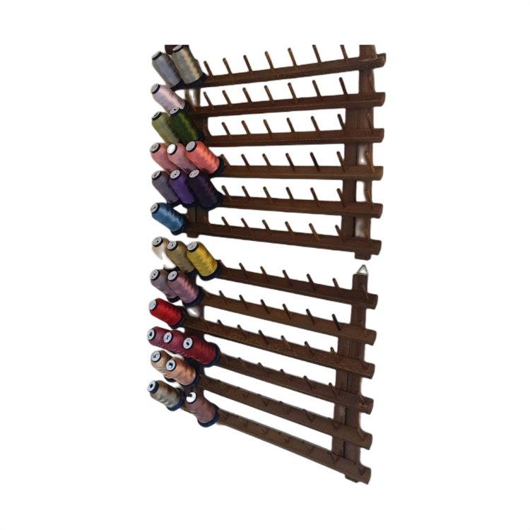 Embroidery Quilting And Sewing Threads Spools Thread Holder Organizer With Hanging Hooks Wooden Custom Braiding Hair Rack