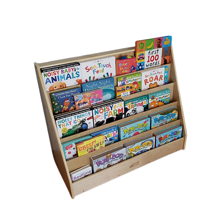 Single Sided Book Display Classroom Bookshelf Natural Wooden Custom Kids Book Shelf