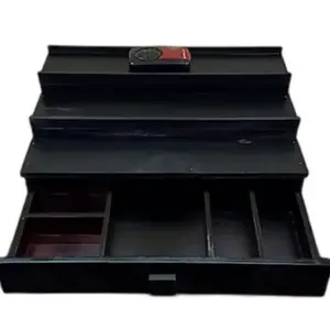 China Factory Supplier  Wooden Cologne Organizer for Men 3 Tier Perfume Organizer with Drawer and Hidden Compartment