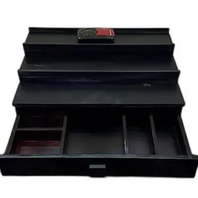 China Factory Supplier  Wooden Cologne Organizer for Men 3 Tier Perfume Organizer with Drawer and Hidden Compartment