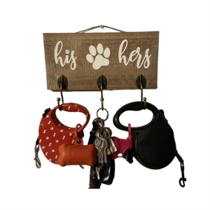 Entryway Rustic Decor Unique Key Holder Custom Wooden Dog Leash Hanger