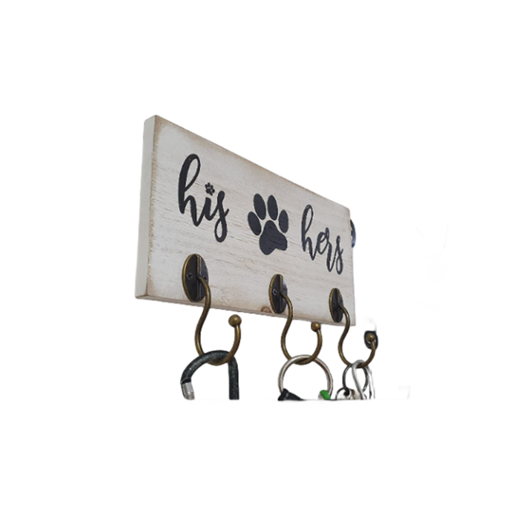 Entryway Rustic Decor Unique Key Holder Custom Wooden Dog Leash Hanger