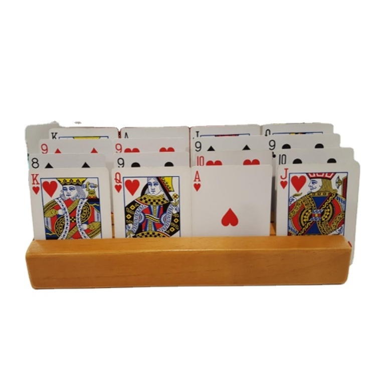 Tray Racks Organizer Kids Seniors Adults Latest Version Bridge Canasta Card Playing Wholesale Custom Wood Card Holder