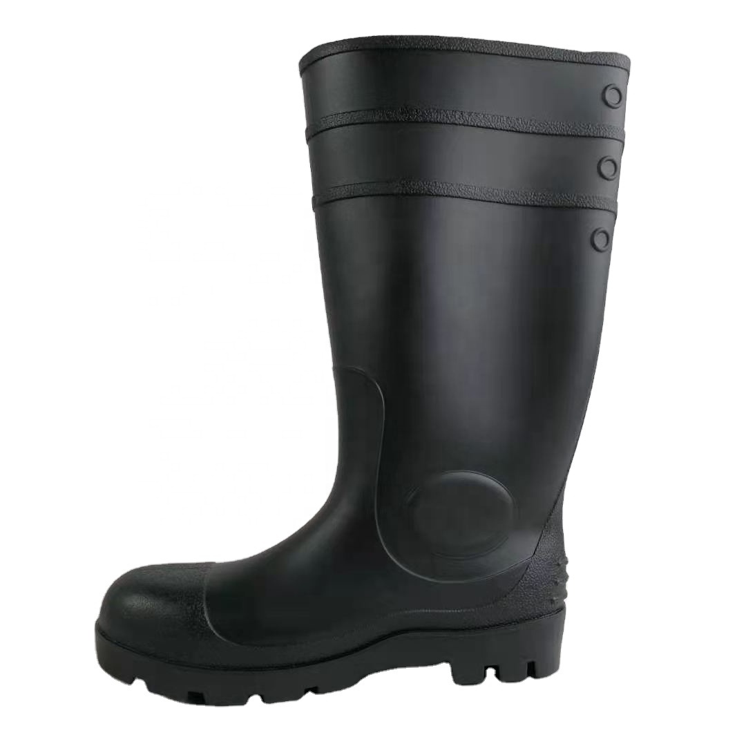 PVC safety  steel toe  rain boots waterproof  boot for men  Boots factory to prevent puncture