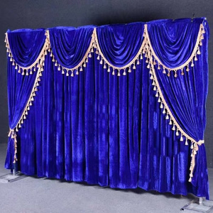 High Quality Velvet Curtain Backdrop Decoration Fire Retardant Heavy Theater Stage Curtain