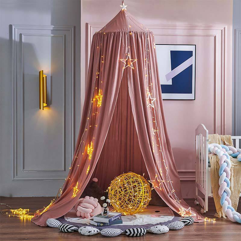 Custom Hanging Mosquito Net & Bed Canopy Children Girl Pink Bed Curtain