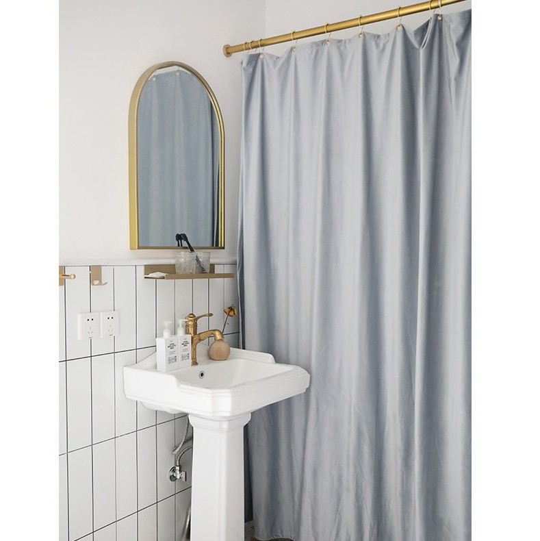 Nordic Velvet Double-layer Waterproof Thickened Shower Curtain Bathroom Bathtub Shower Curtain