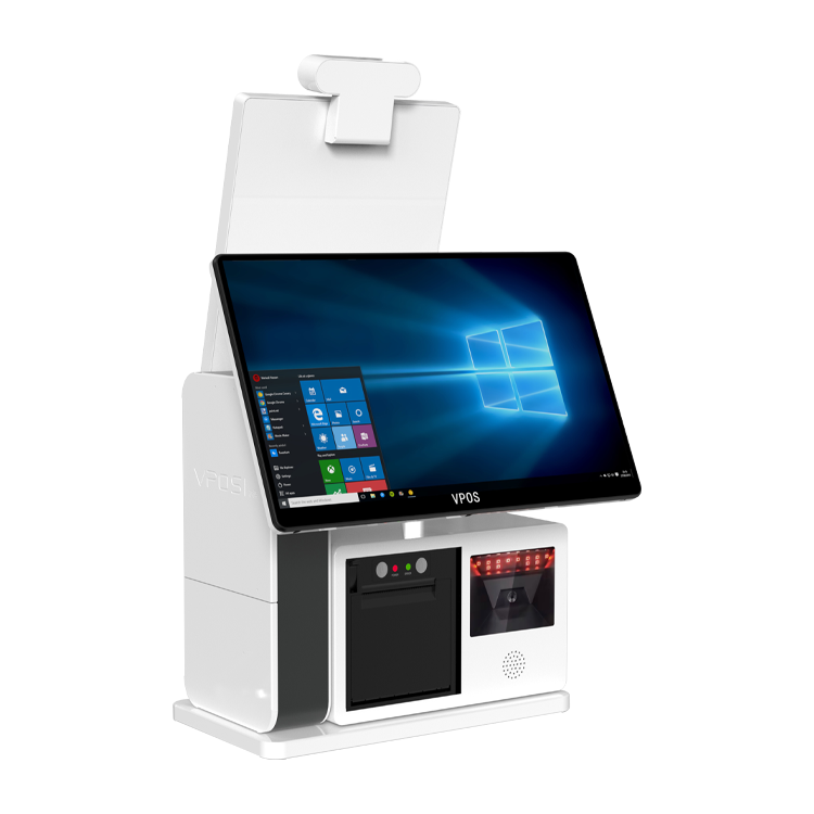 White touch complete set i5 cash drawer barcode  kiosk terminal machine with point of sale pos system for a bar cafe restaurant