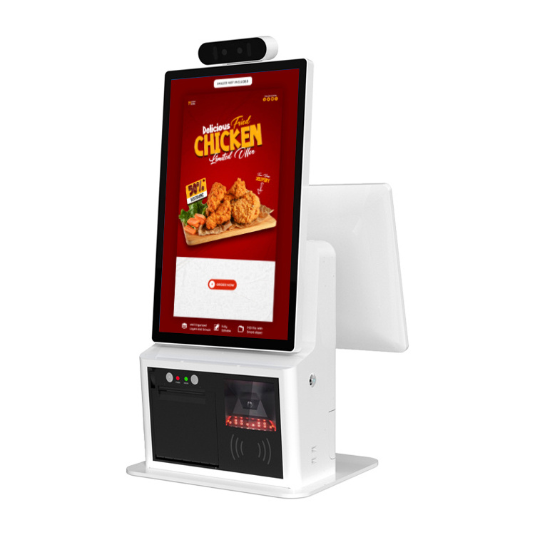 15.6 Inch TouchScreen Restaurants Pos Hardware System Self Service Cash Register Pos All In One With Printer Order Payment Kiosk