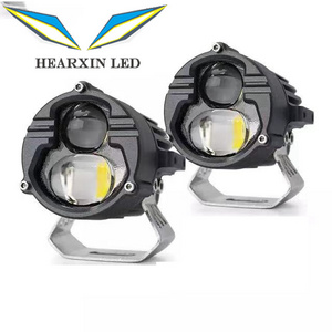 3 inch 80W 1500M U30 Dual Color White Yellow High Low Beam Driving Light Motorcycle 12V 24V Led Motorcycle Auxiliary Light