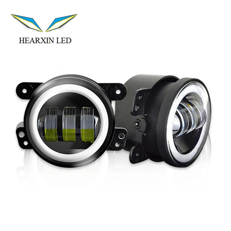 4 Inch LED Fog Lights 30W Yellow White Halo Ring DRL Fog Lamp For Jeep Chevrolet Wrangler JK TJ LJ Dodge Journey