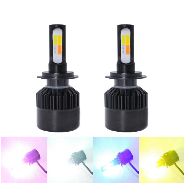 S2 H4 LED Bulb LED Headlight H1 H7 H8 H11 HB3 HB4 60W LED Lights 4 Color flash Auto Lamp Car Automobiles LED Head lamp 12V 24V