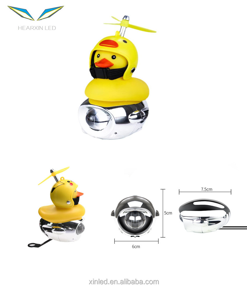 Cool Motorcycle LED Headlight Spot Light With broken wind Yellow Duck with Helmet High Low Beam Light Lamp Bulb Auxiliary Light