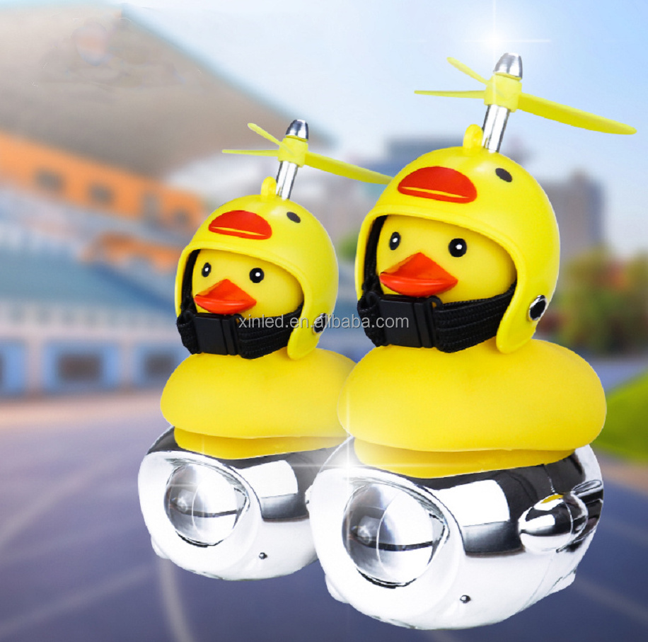 Cool Motorcycle LED Headlight Spot Light With broken wind Yellow Duck with Helmet High Low Beam Light Lamp Bulb Auxiliary Light