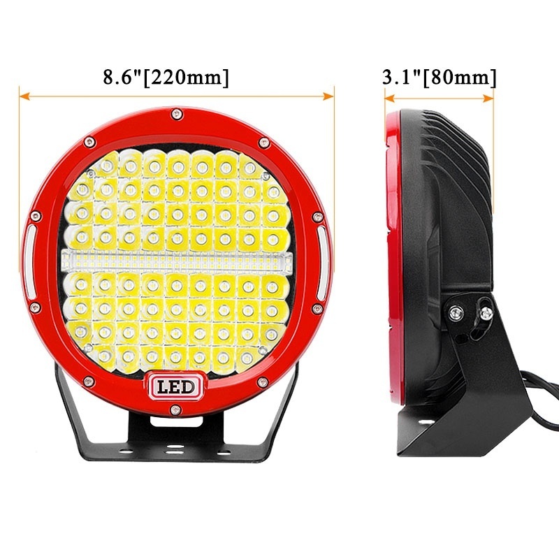 Manufacturer Red / Black Super Bright 9 inch  378W  Truck LED Driving Spotlight 4x4 Offroad Bumper Spot Car Led Work Lights