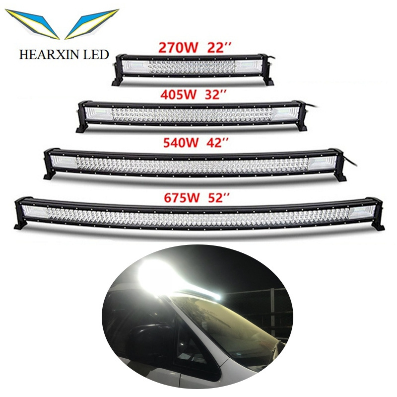 Bara LED 22 32 42 50 52'' Inch Curved LED Light Bar COMBO Led Work light 7D bar Driving Offroad Car Truck 4x4 SUV ATV 12V 24V