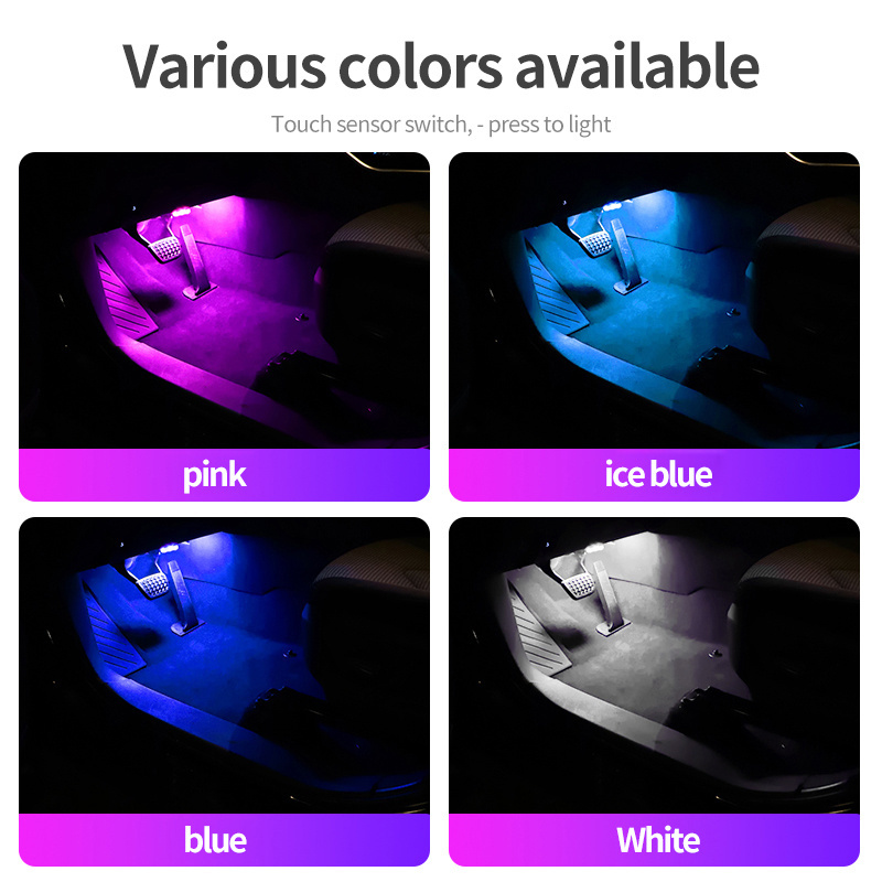 HearxinLED Touch Sensor USB LED Ambient Lights for Car Wireless Colorful Atmosphere Lamp Auto Interior Decorative 7 Colors