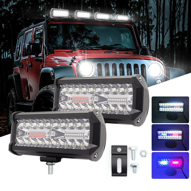 Hearxin 7inch LED Work Light bar 120W Spot Beam Dual Row Ultra Slim barra led 4x4 for Car Tractor Boat Truck SUV ATV 12V 24V