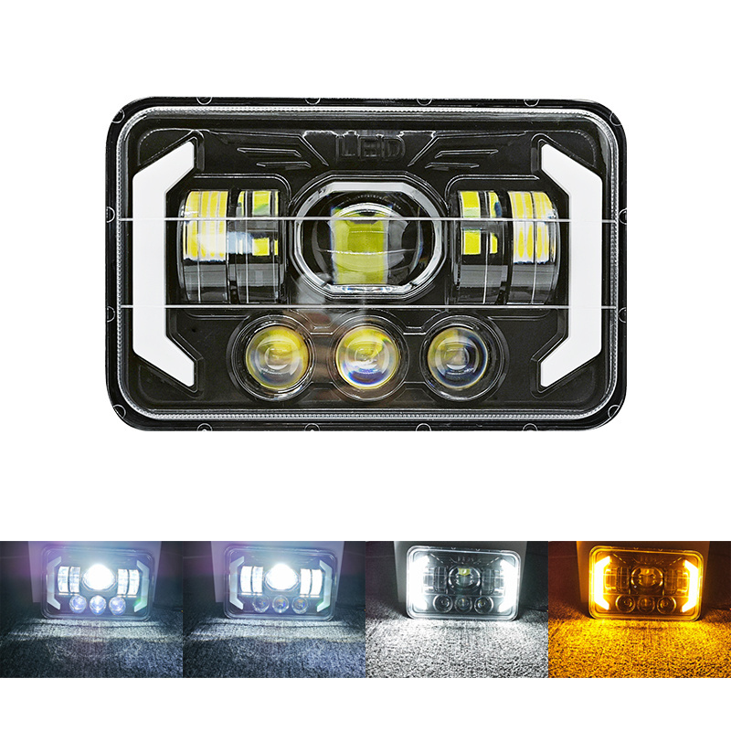 Car 5x7 led headlight 6x7 LED DRL Brightest For Toyota Pickup Truck Hi-Lo Beam Halo Car Light 30000LM 400W Car Accessories