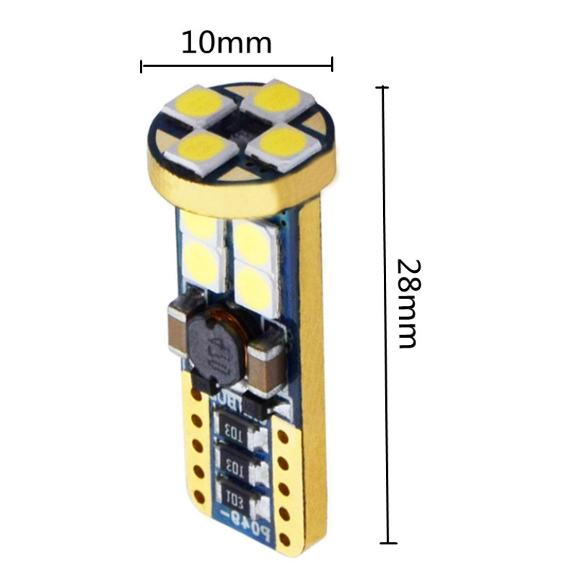 T10 3030 12smd W5W LED Canbus Bulb White for Car Interior Reading Light 12V No Error 168 194 Clearance Signal Lamp for Car