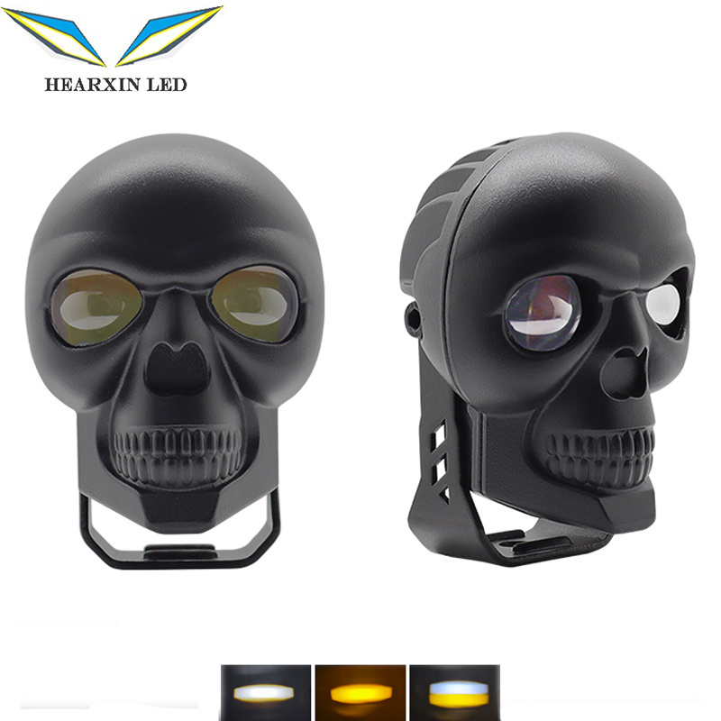 Hearxin 60W High Power Universal Car Skull Style Spotlight for Motorcycle  Car  Waterproof Motoheadlight