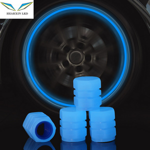 Fluorescence Effect Shiny Tire Valve Cap Car Wheel Hub Glowing Decorative Luminous Tyre Rim Stem Cover Applicable to Motorcycle