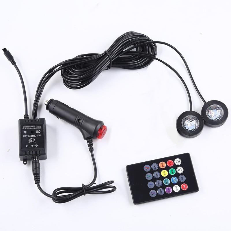 2pcs LED Decoration Star Light Strip Set Car Interior Ambient Light Auto Interior Foot Light USB Interface Atmosphere Lamp Strip