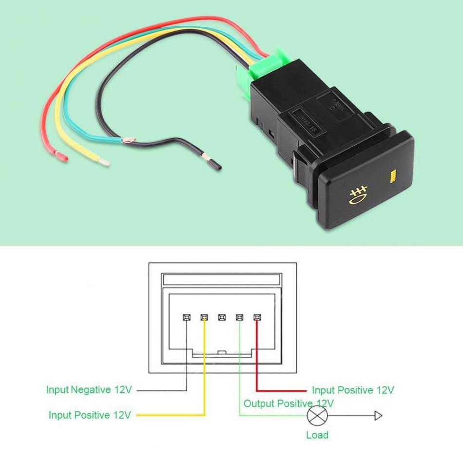 Car Fog LED Switch Lamp Light On-Off Button for  Car Switches And Relays Indicator 200mm