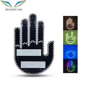 HearxinLED Hand Gesture Light for Car LED Hand Gesture Sign Light Auto RGB Amber Warning Brake Light With Remote For Rear Window