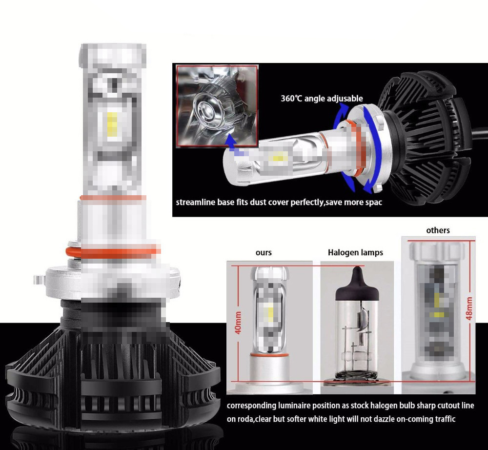 Car Light H4 LED H7 H11 3000K 6000K 8000K HB3 9005 HB4 9006 Car LED Headlights Bulbs 50W 6000LM Headlamp Auto