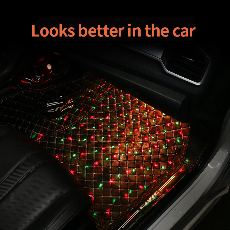 2pcs LED Decoration Star Light Strip Set Car Interior Ambient Light Auto Interior Foot Light USB Interface Atmosphere Lamp Strip