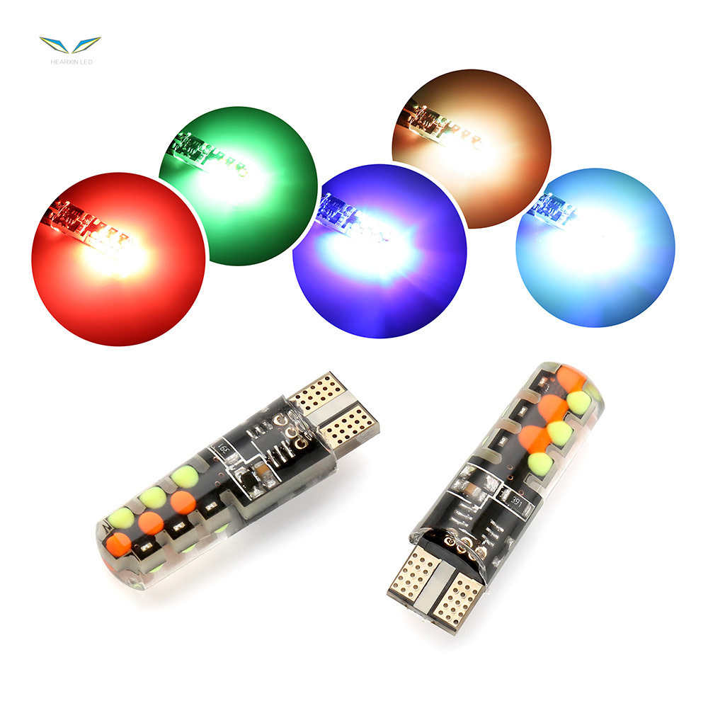 T10 w5w RGB LED bulb 12SMD COB canbus 194 168 car with remote control focus / reading wedge strobe lights