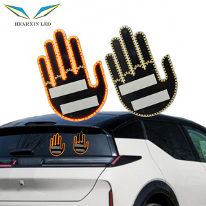 HearxinLED Finger Light For Car Gesture LED Car Finger Back Window LED Hand Gesture Sign Light Funny Warning Light with Remote