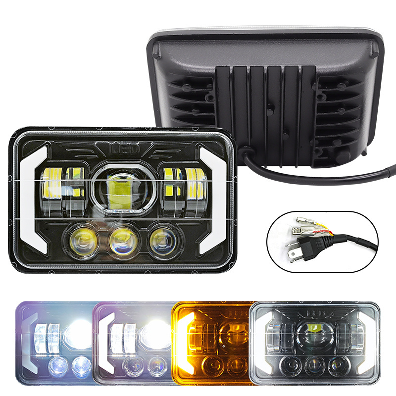 Car 5x7 led headlight 6x7 LED DRL Brightest For Toyota Pickup Truck Hi-Lo Beam Halo Car Light 30000LM 400W Car Accessories