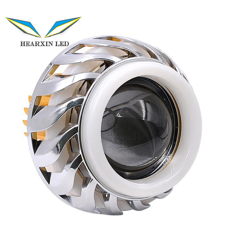 Wholesale U10  Motorcycle Headlight 12V-85V LED Fog Spot Head Light Moto Accessories Dual Angel Devil Eye Moto Projector Lamp